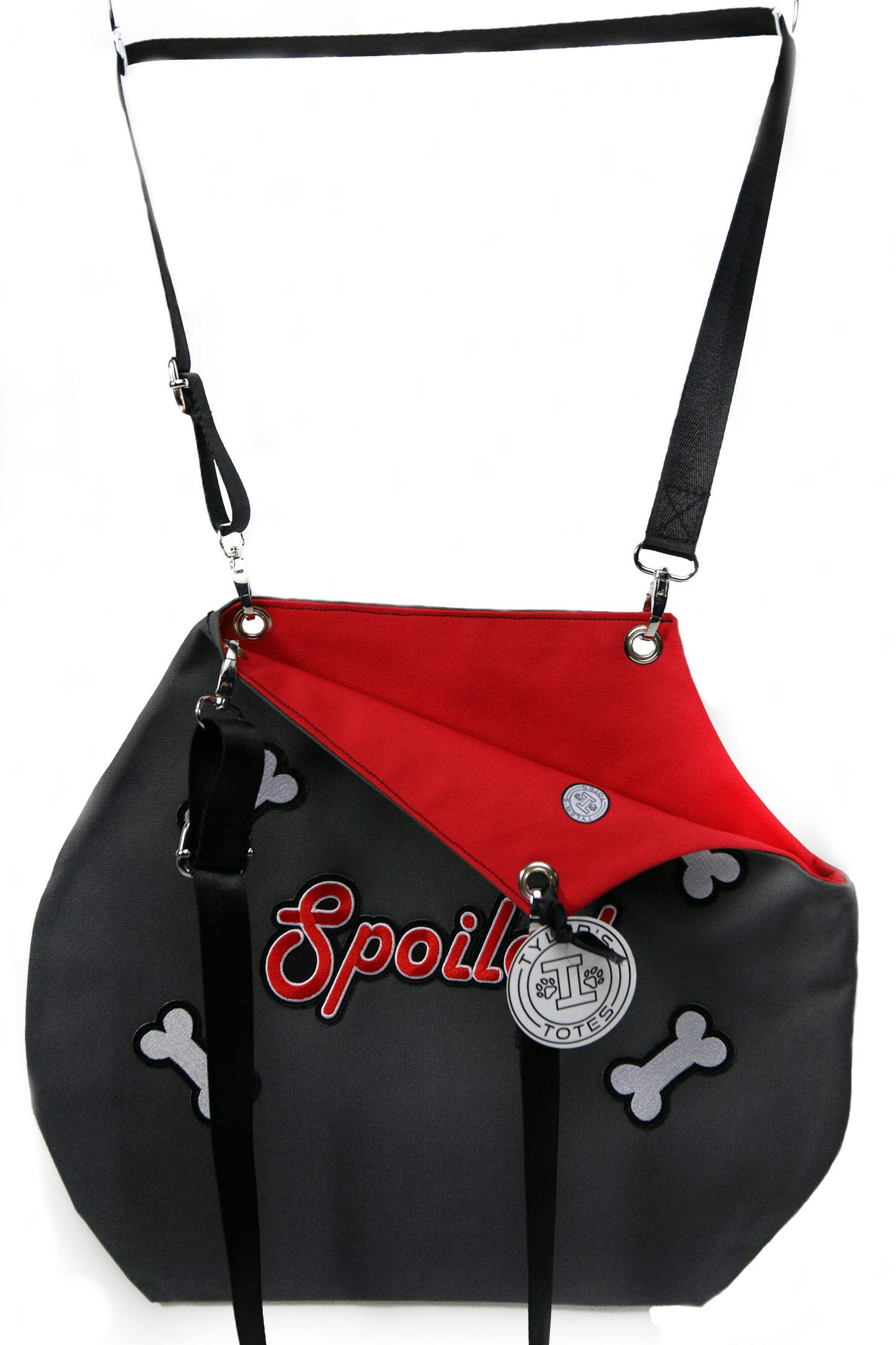 Spoiled Cut Out Tote Bag w/ Bones *Grey