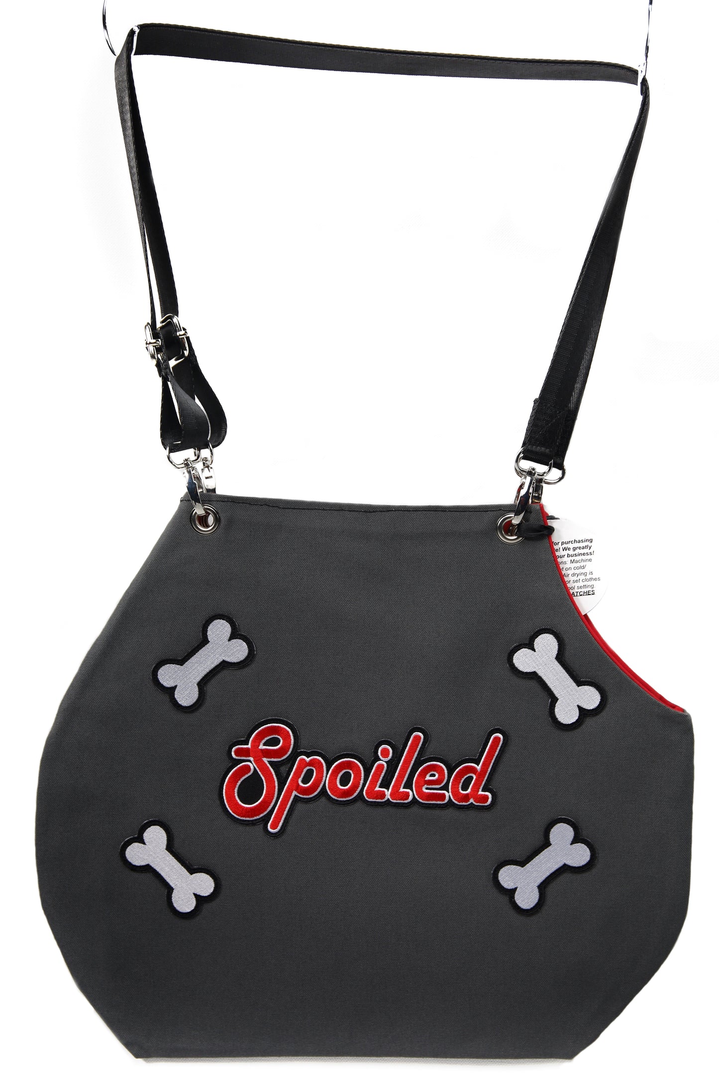 Spoiled Cut Out Tote Bag w/ Bones *Grey